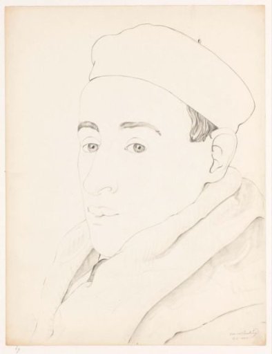 Self-portrait with cap: B-1-1, February 17