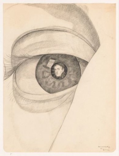 Self-portrait with portrait in pupil: B-1-1, February 19