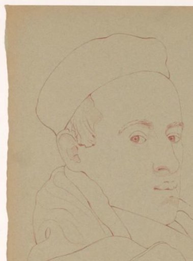 Self-portrait with cap: B-1-1, February 22