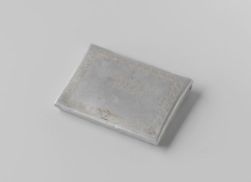 Cigarette box made from a cooking pot by a Russian prisoner of war and traded to D. van Maarseveen in Stalag IV B in Mühlberg a/d Elbe
