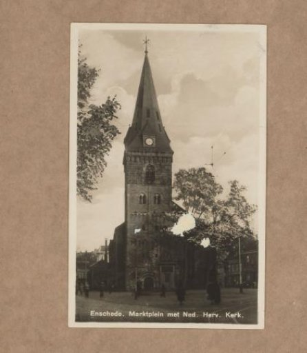 Enschede. Market square with the Dutch Reformed Church