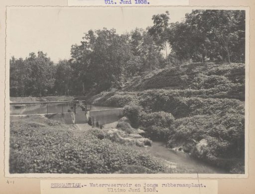 Pernantian - Water reservoir and young rubber plantation. End of June 1938