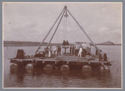 Boring rig in the channel