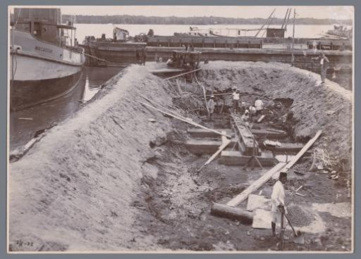 Lower part of the brick ramp