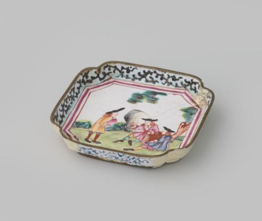 Dish with a Depiction of Dutch Merchants
