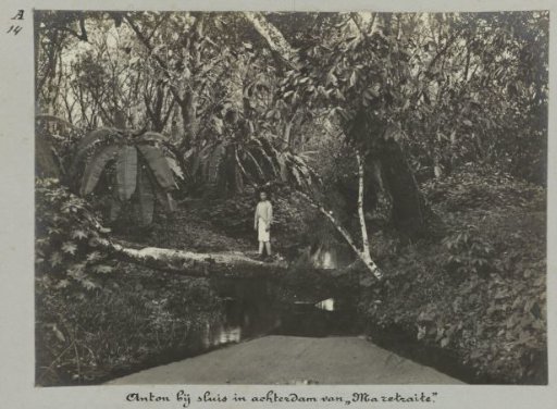 Anton at the sluice in the rear of "Ma retraite"