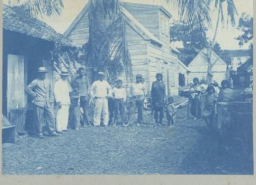 Surinamese Caribs on a courtyard in the Saramaccastraat, Paramaribo