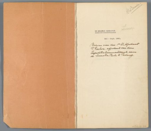 The Korintji Expedition, May–September 1903. Letters from 1st Lieutenant Adjutant F. Fischer to the Sumatra Bode in Padang.