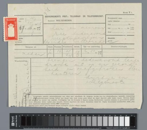 Telegram with Congratulations, 1928