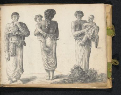 Three wet nurses and two infants