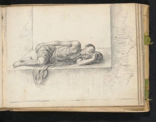 Man sleeping on a window-sill