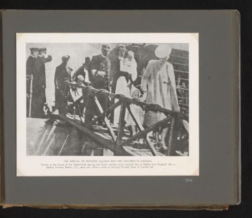 The arrival of Princess Juliana and her children in Canada