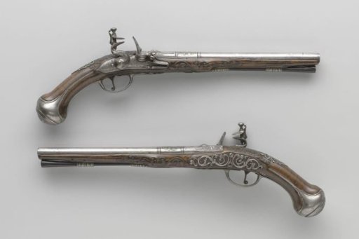 Pair of flintlock pistols