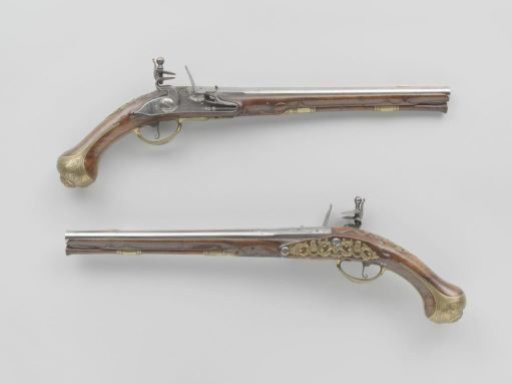 Pair of flintlock pistols