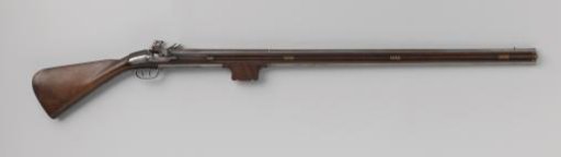 Double-barrelled flintlock pistol