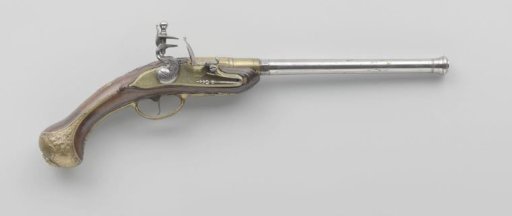 Rear-loading flintlock pistol