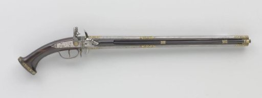 Double-barreled flintlock turnover pistol