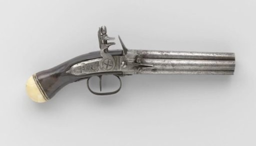 Four-barreled flintlock turnlock pocket pistol