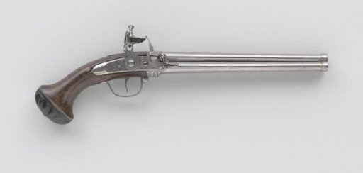 Flintlock revolving pistol with three barrels