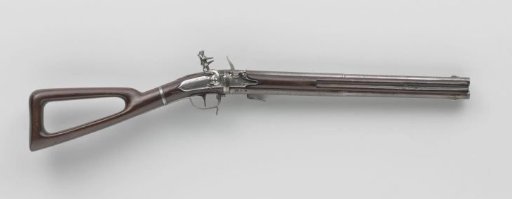 Double-barrelled flintlock wheel-lock carbine or pistol