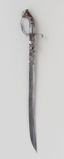 Holder with flintlock pistol