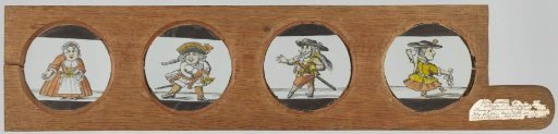 Four little people (caricatures) after Het Dwergentooneel