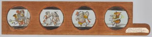 Dancing and music-making little people (caricatures)