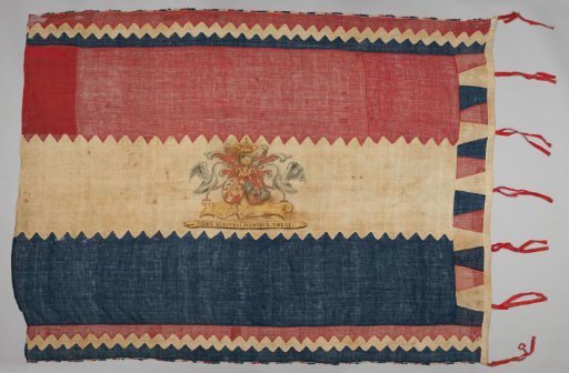Woolen flag: red, white and blue