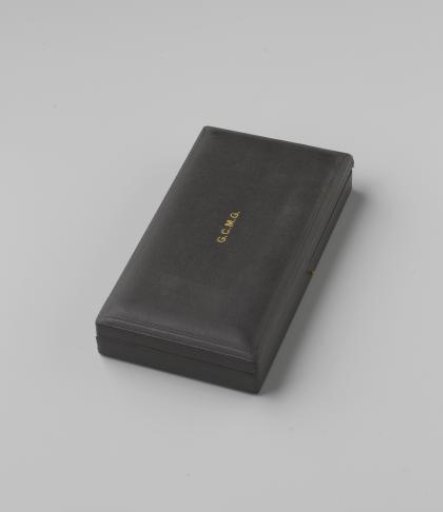 Box of black leather