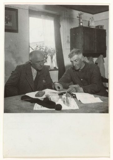 Two men at a table