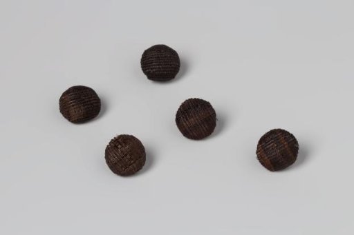 Five buttons belonging to a coat