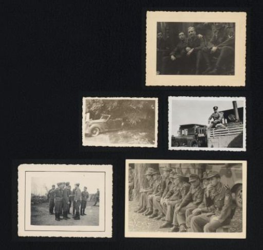 Folder with five loose photographs