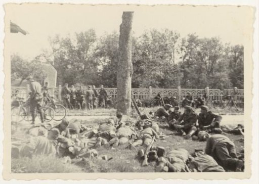German soldiers lying in the grass