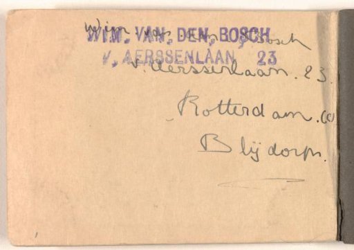 Inside cover of family album 1933-1944