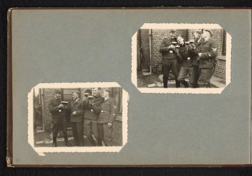 German soldiers with glasses of beer