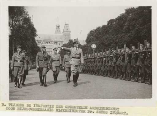 Inspection of the German Reichsarbeitsdienst, assembled on the Museumplein