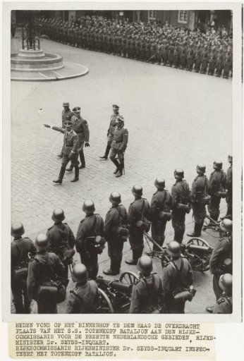 Seyss Inquart inspecting the Totenkopf Battalion