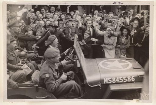 Prince Bernhard in a jeep