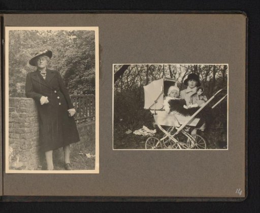 Older Woman and Girl with a Baby Carriage