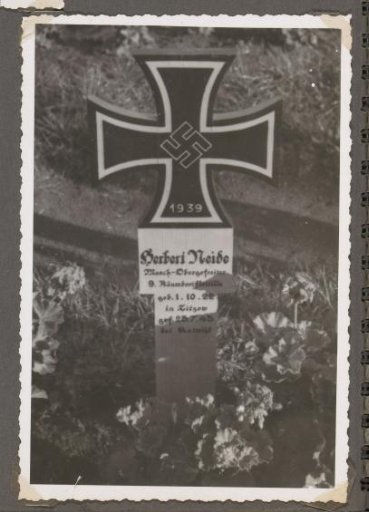 Grave of Herbert Neide, a fallen German soldier of the Kriegsmarine