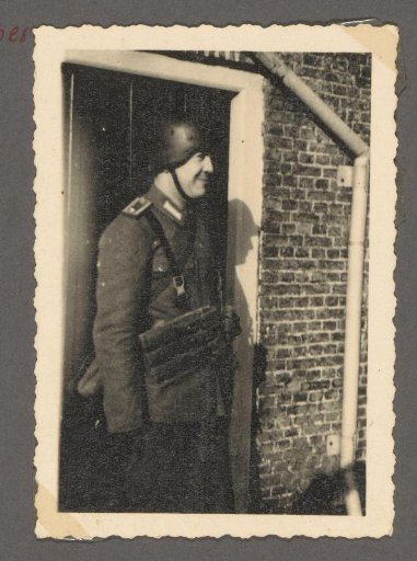 Soldier in front of a door