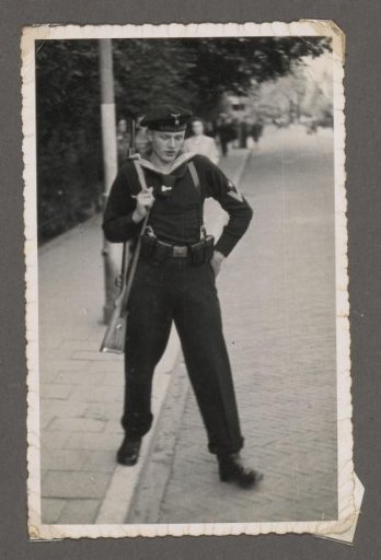 Portrait of Heinrich Clausen in Uniform on the Street