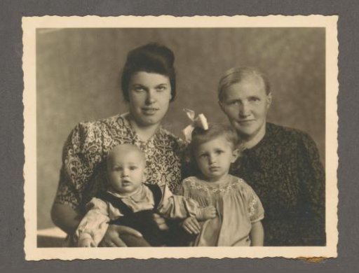 Two women with children