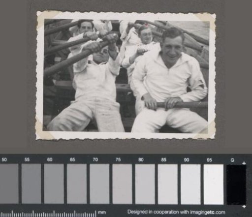 Soldiers rowing