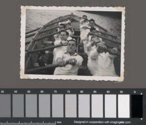 Soldiers rowing