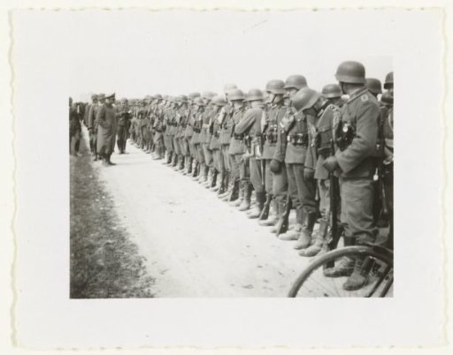 Column of German soldiers on parade