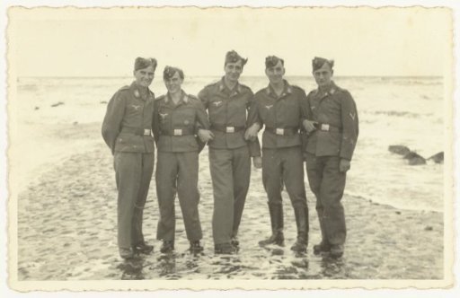 Members of the Luftwaffe on the beach