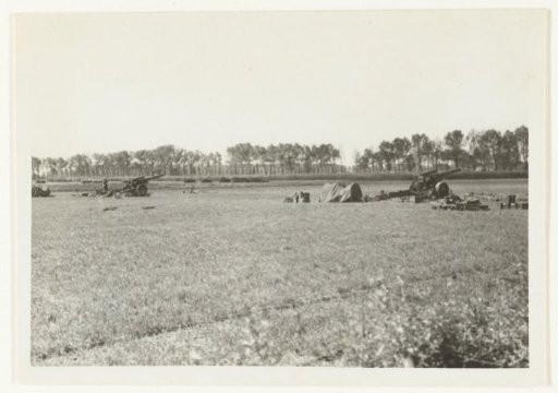 Artillery in a meadow