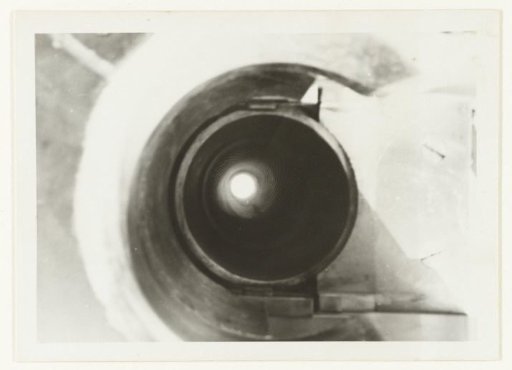 View into the barrel of a German cannon