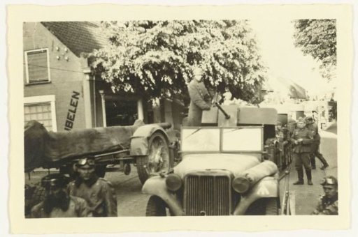 Wehrmacht troops marching through the Netherlands
